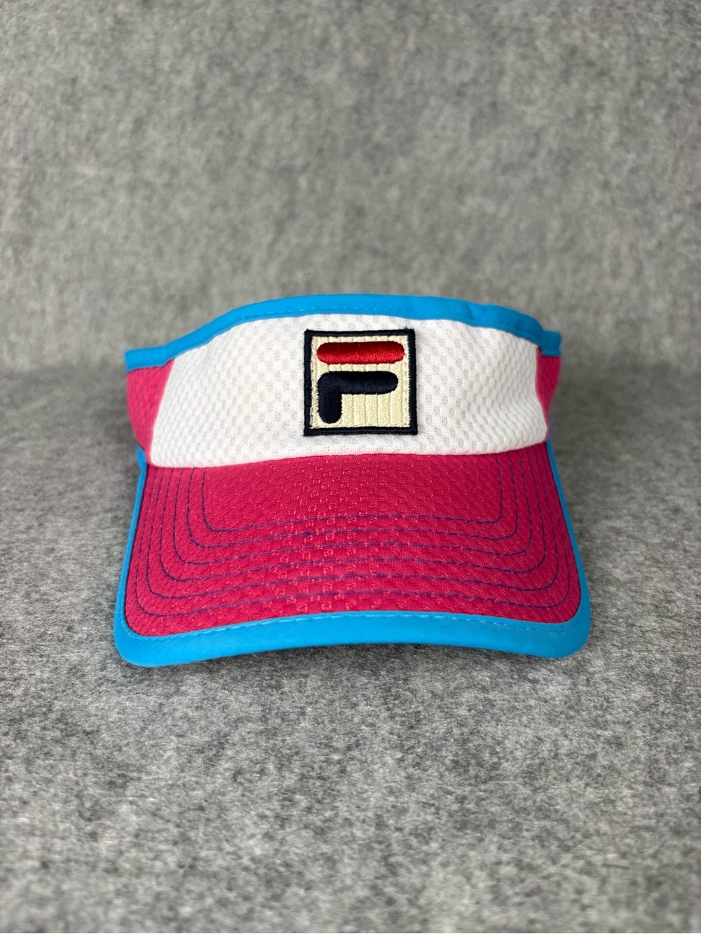 Fila Colorblock Performance Visor Pink Blue White Adjustable